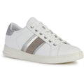 White-Silver - Front - Geox Womens-Ladies D Jaysen E Trainers