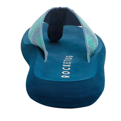 Blue - Back - Rocket Dog Womens-Ladies Spotlight Rome Flip Flops