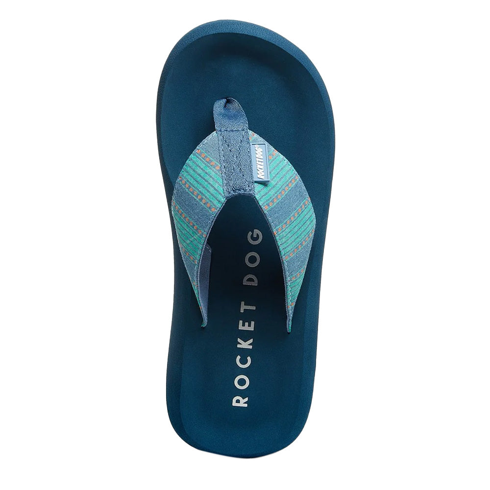 Blue - Side - Rocket Dog Womens-Ladies Spotlight Rome Flip Flops