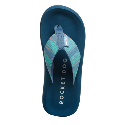 Blue - Side - Rocket Dog Womens-Ladies Spotlight Rome Flip Flops