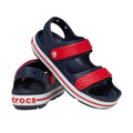 Navy-Varsity Red - Side - Crocs Toddler Crocband Sandals