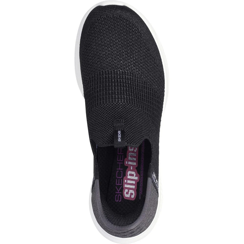 Black - Pack Shot - Skechers Womens-Ladies Ultra Flex 3.0 Smooth Step Trainers