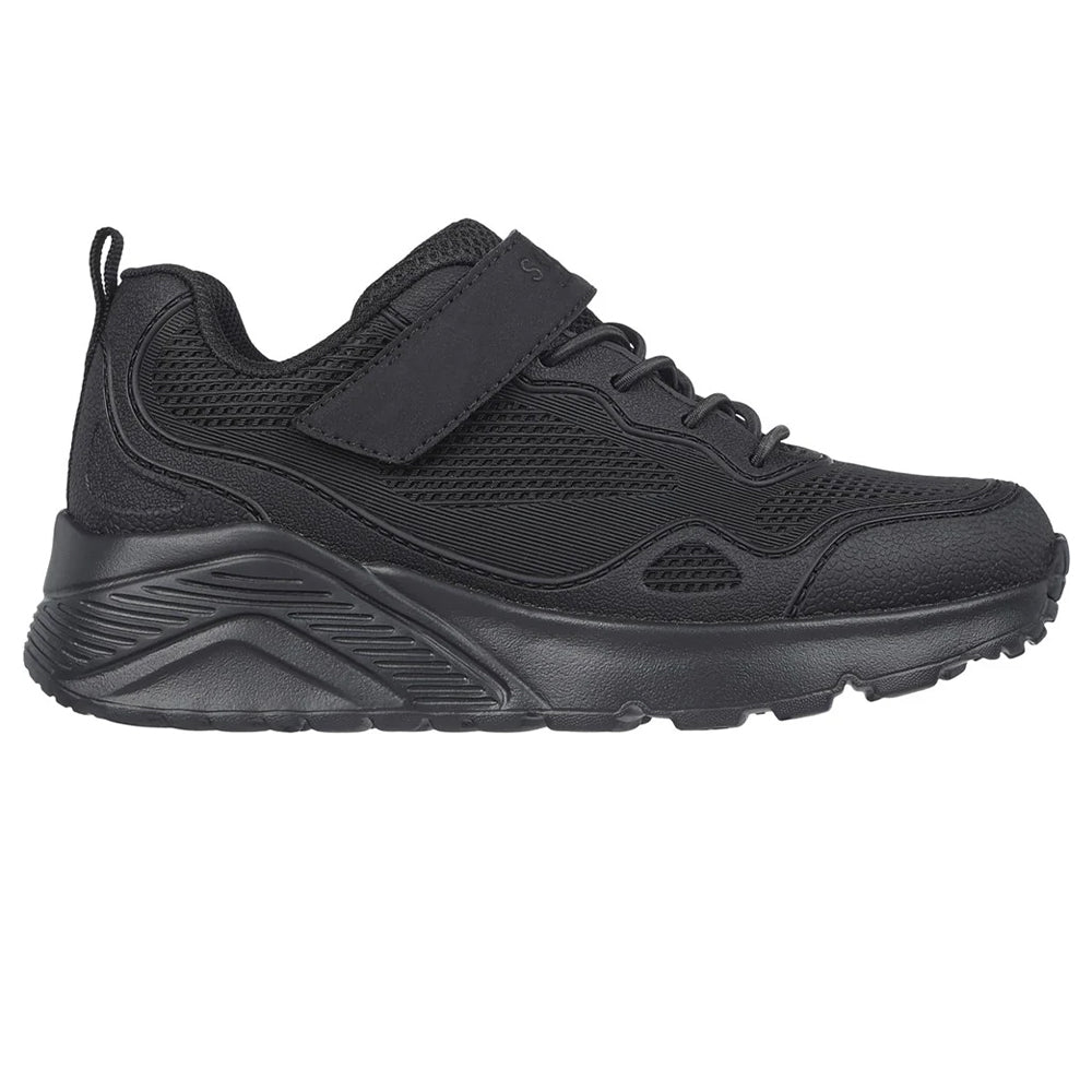 Black - Side - Skechers Childrens-Kids Uno Lite Worlo Trainers