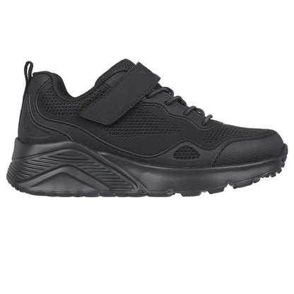 Black - Side - Skechers Childrens-Kids Uno Lite Worlo Trainers
