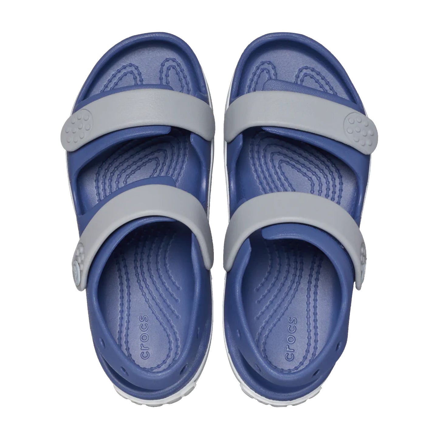 Bijou Blue-Light Grey - Pack Shot - Crocs Childrens-Kids Crocband Play Sandals
