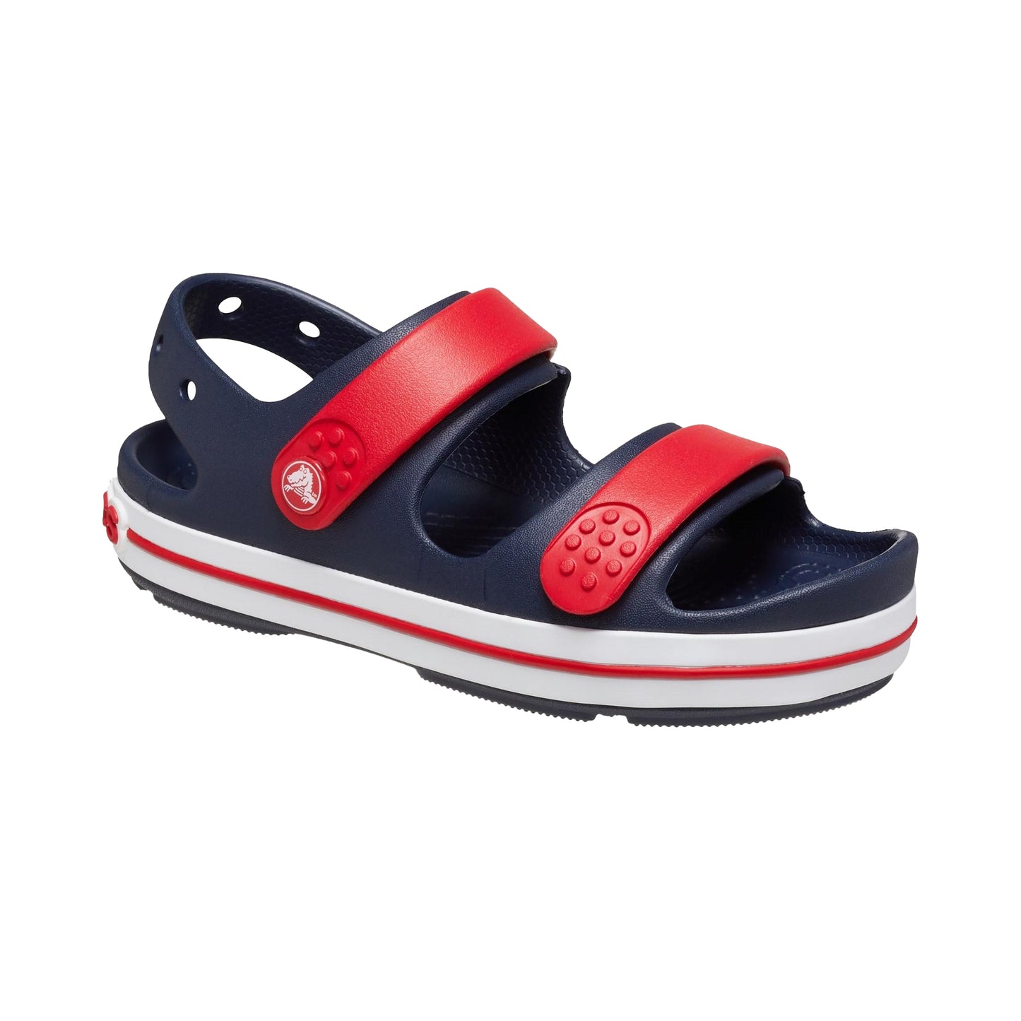 Navy-Varsity Red - Front - Crocs Childrens-Kids Crocband Play Sandals