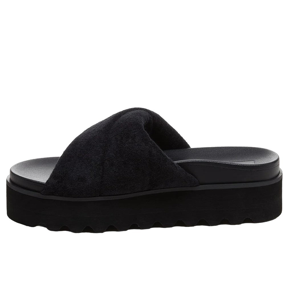 Black - Pack Shot - Rocket Dog Womens-Ladies Breeze Atlanta Terrycloth Sandals