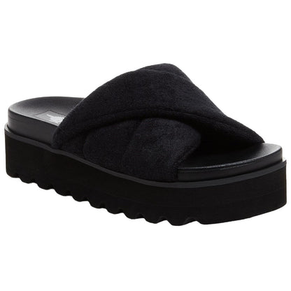Black - Front - Rocket Dog Womens-Ladies Breeze Atlanta Terrycloth Sandals