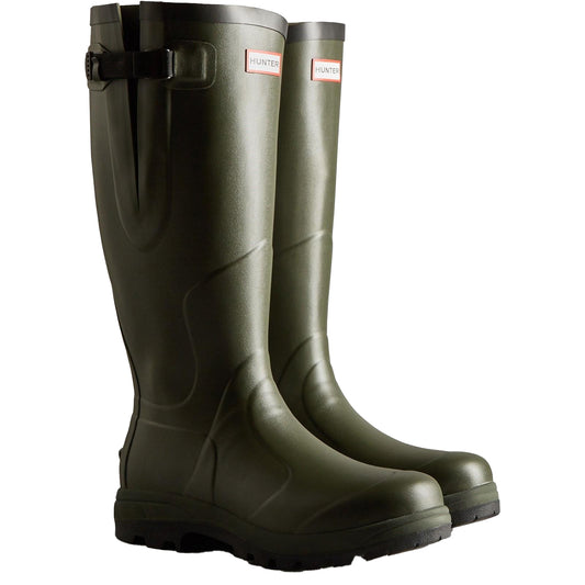 Dark Olive - Front - Hunter Mens Balmoral Adjustable Wellington Boots
