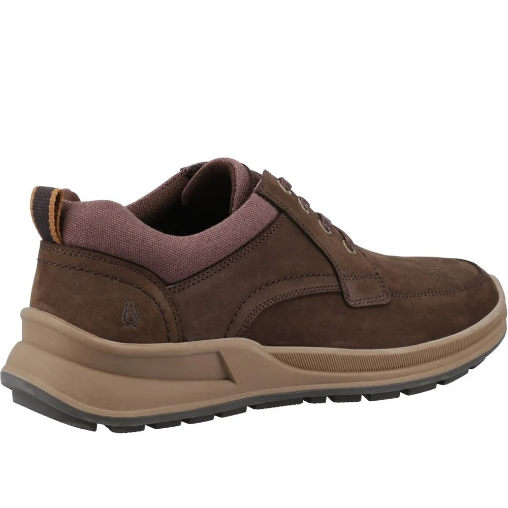 Brown - Back - Hush Puppies Mens Adam Nubuck Lace Up Trainers