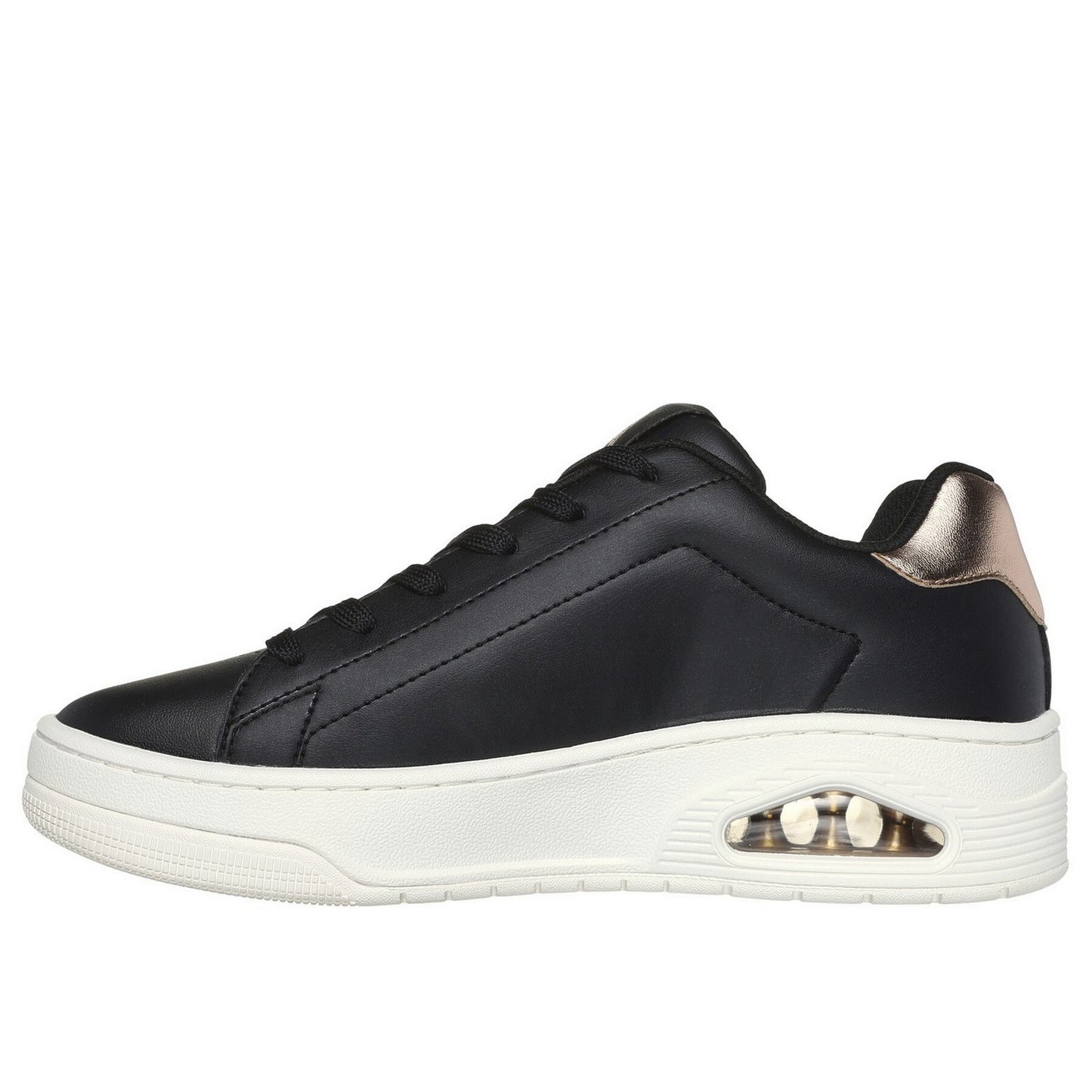 Black-White - Lifestyle - Skechers Womens-Ladies Uno Court Courted Air Trainers