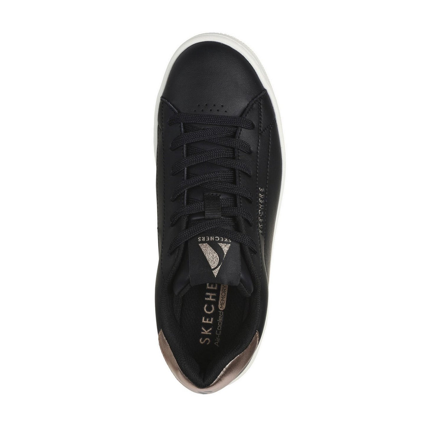 Black-White - Pack Shot - Skechers Womens-Ladies Uno Court Courted Air Trainers