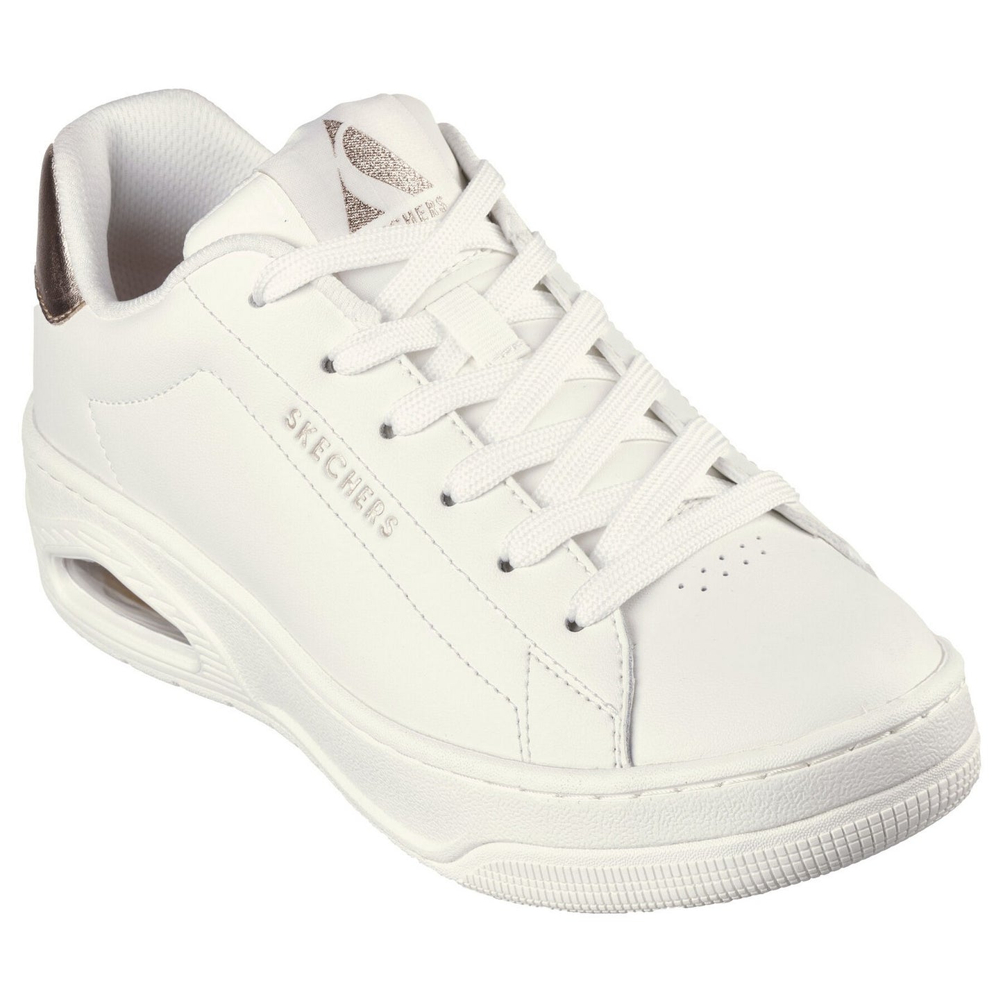 White - Front - Skechers Womens-Ladies Uno Court Courted Air Trainers
