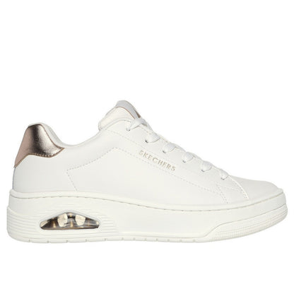 White - Side - Skechers Womens-Ladies Uno Court Courted Air Trainers