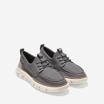 Grey - Front - Cole Haan Mens 4.ZeroGrand Regatta Boat Shoes