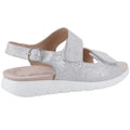Silver - Back - Fleet & Foster Womens-Ladies Begonia Leather Sandals