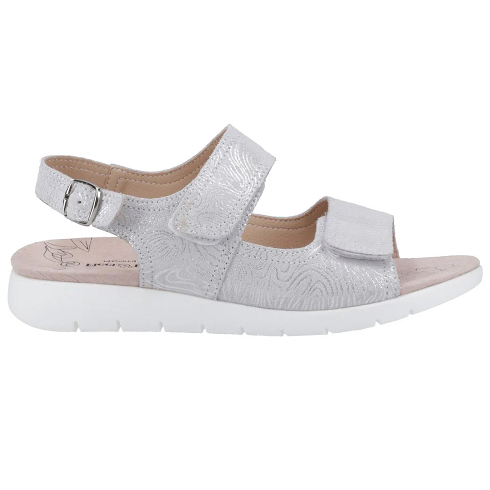 Silver - Lifestyle - Fleet & Foster Womens-Ladies Begonia Leather Sandals