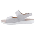 Silver - Pack Shot - Fleet & Foster Womens-Ladies Begonia Leather Sandals
