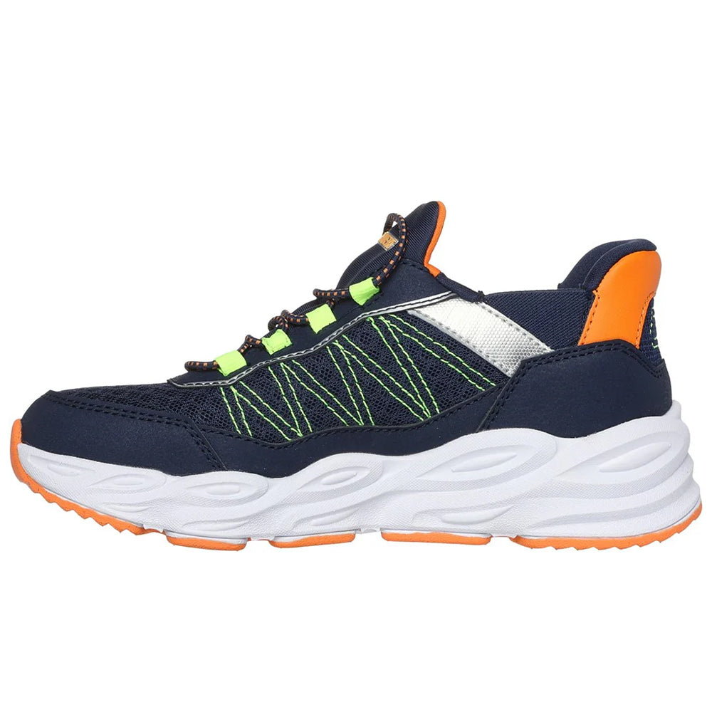 Navy-Orange - Lifestyle - Skechers Boys Turbo Tread Trainers