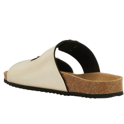 Light Gold - Close up - Geox Womens-Ladies Brionia Nubuck Sandals
