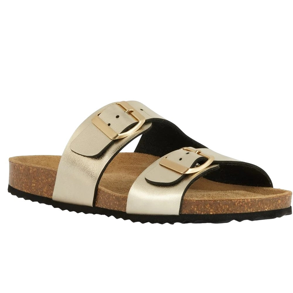 Light Gold - Front - Geox Womens-Ladies Brionia Nubuck Sandals