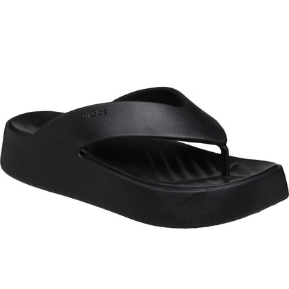 Black - Front - Crocs Womens-Ladies Getaway Platform Flip Flops
