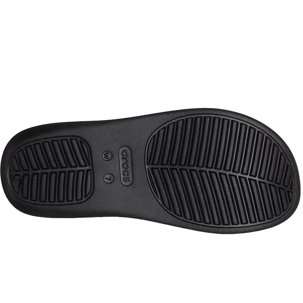Black - Side - Crocs Womens-Ladies Getaway Platform Flip Flops