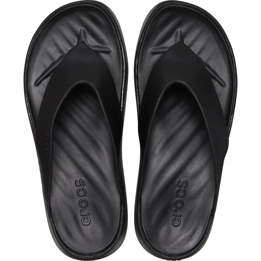 Black - Pack Shot - Crocs Womens-Ladies Getaway Platform Flip Flops