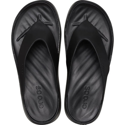 Black - Pack Shot - Crocs Womens-Ladies Getaway Platform Flip Flops