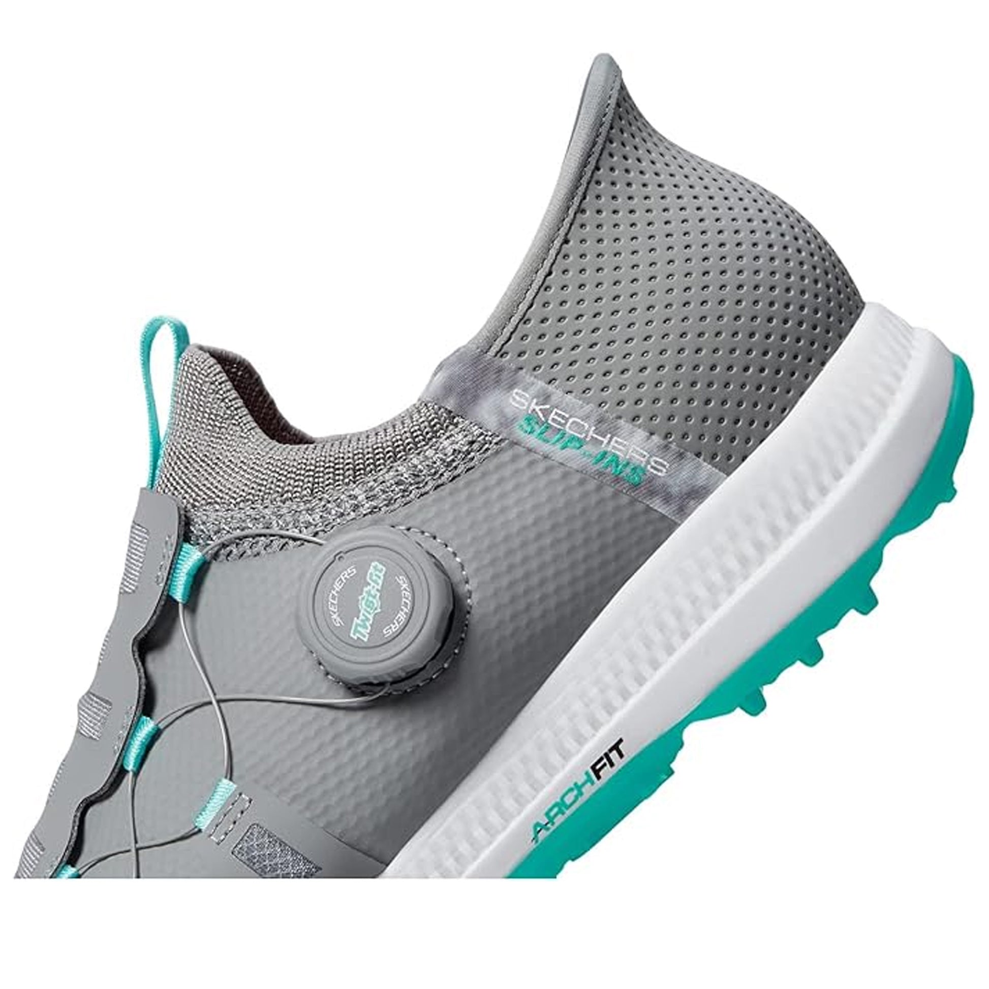 Grey-Aqua - Back - Skechers Womens-Ladies Go Golf Elite 5 Golf Shoes