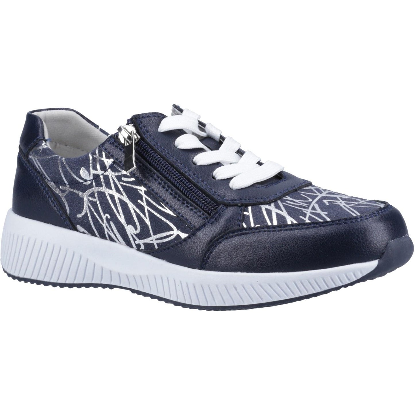 Navy - Front - Fleet & Foster Womens-Ladies Bev Shoes