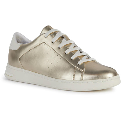 Light Gold-Optic White - Front - Geox Womens-Ladies Jaysen Trainers