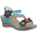 Turquoise - Front - Riva Womens-Ladies Paphos Leather Heel Sandals