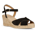 Black - Front - Geox Womens-Ladies Gesla Low A Nappa Leather Espadrilles