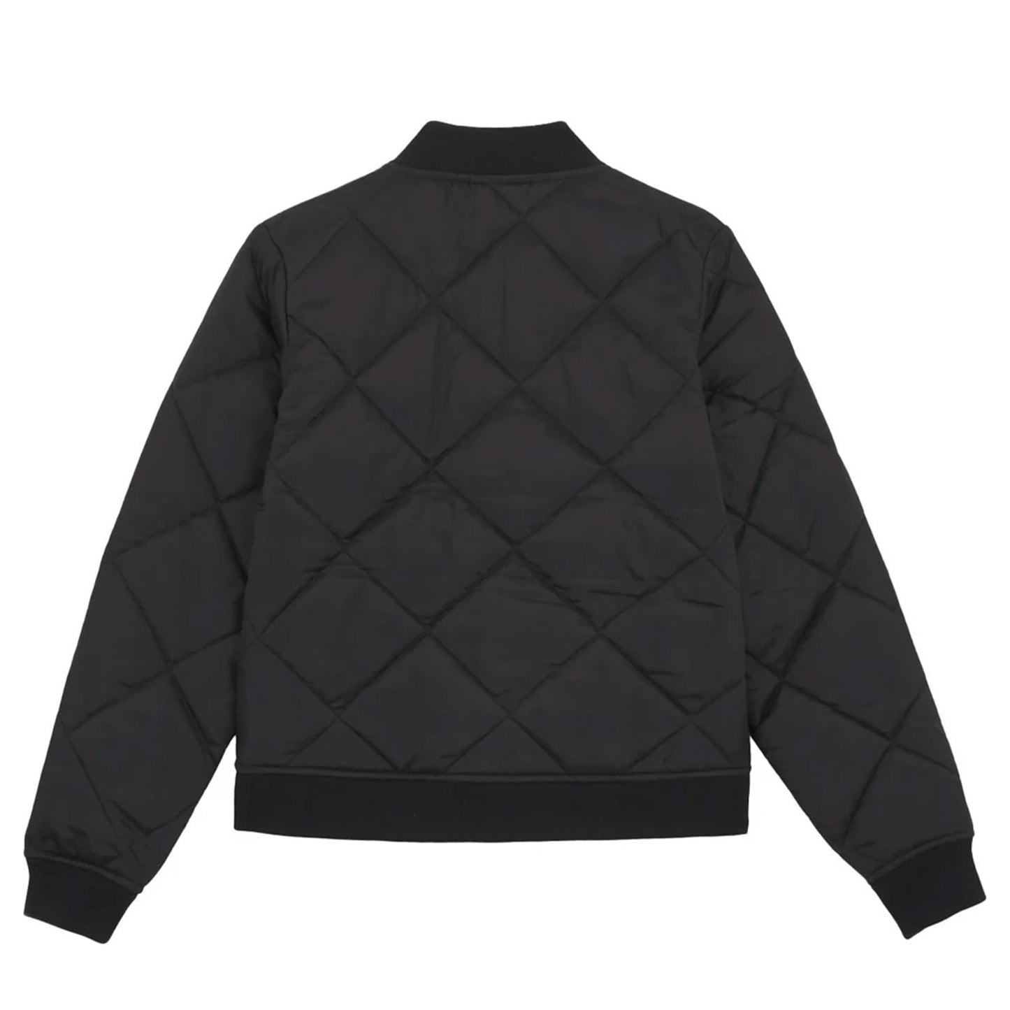 Black - Back - Dickies Womens-Ladies Quilted Bomber Jacket