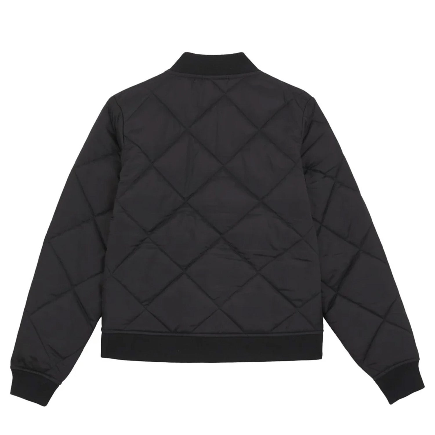 Black - Back - Dickies Womens-Ladies Quilted Bomber Jacket