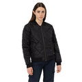 Black - Side - Dickies Womens-Ladies Quilted Bomber Jacket