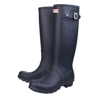 Navy - Pack Shot - Hunter Womens-Ladies Original Tall Wellington Boots