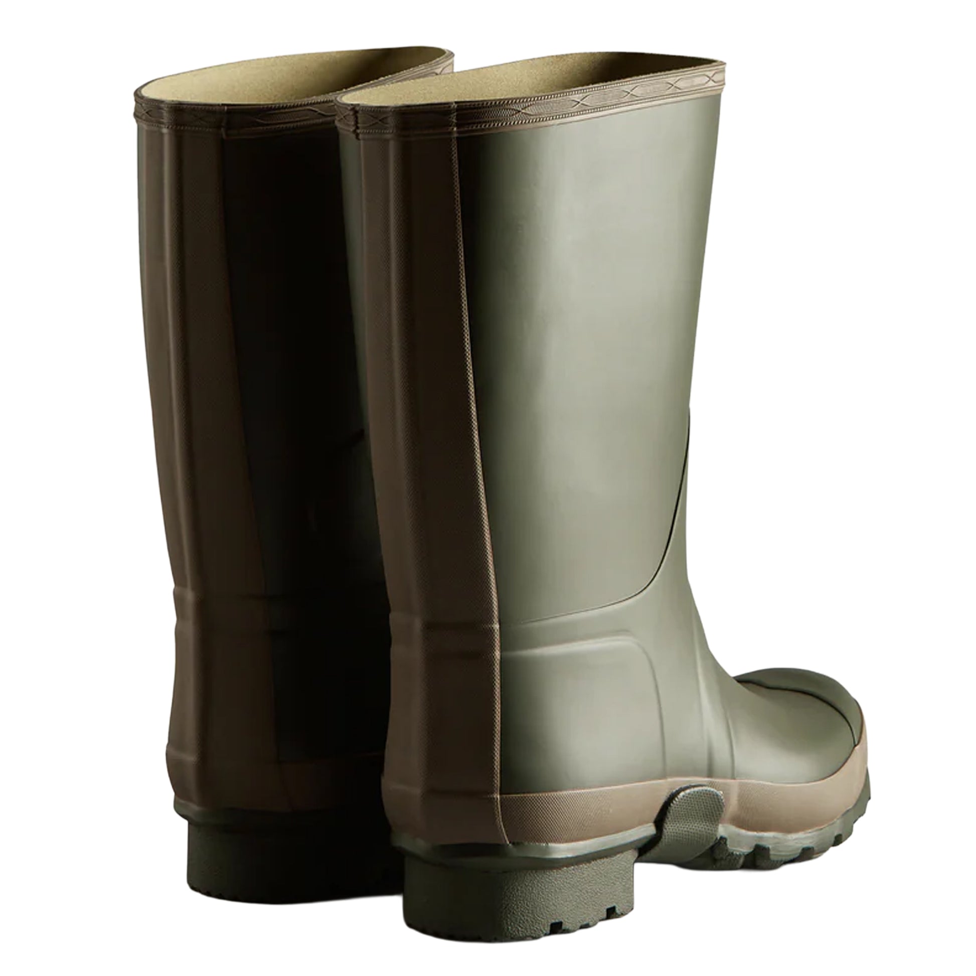 Dark Olive-Clay - Back - Hunter Mens Gardener Waterproof Wellington Boots