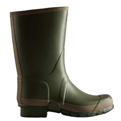 Dark Olive-Clay - Side - Hunter Mens Gardener Waterproof Wellington Boots