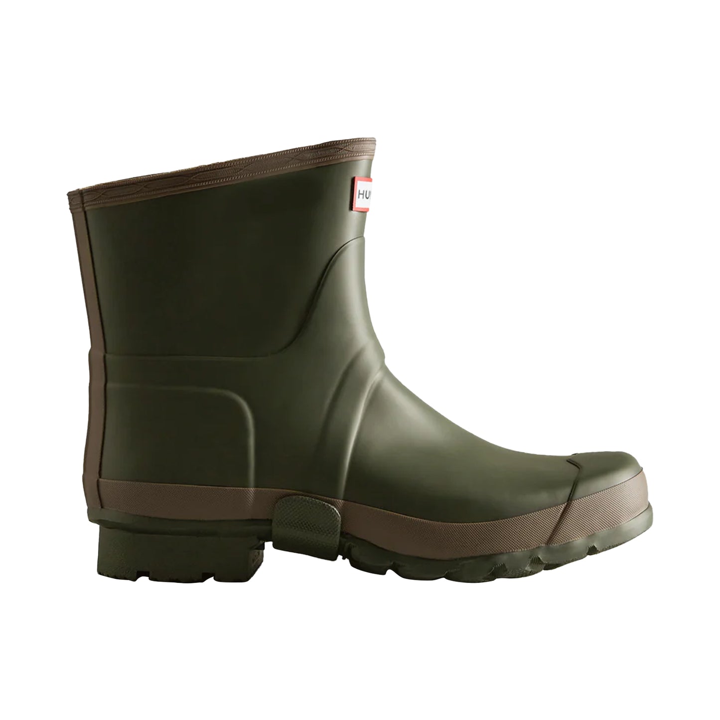 Dark Olive-Clay - Back - Hunter Mens Gardener Short Wellington Boots