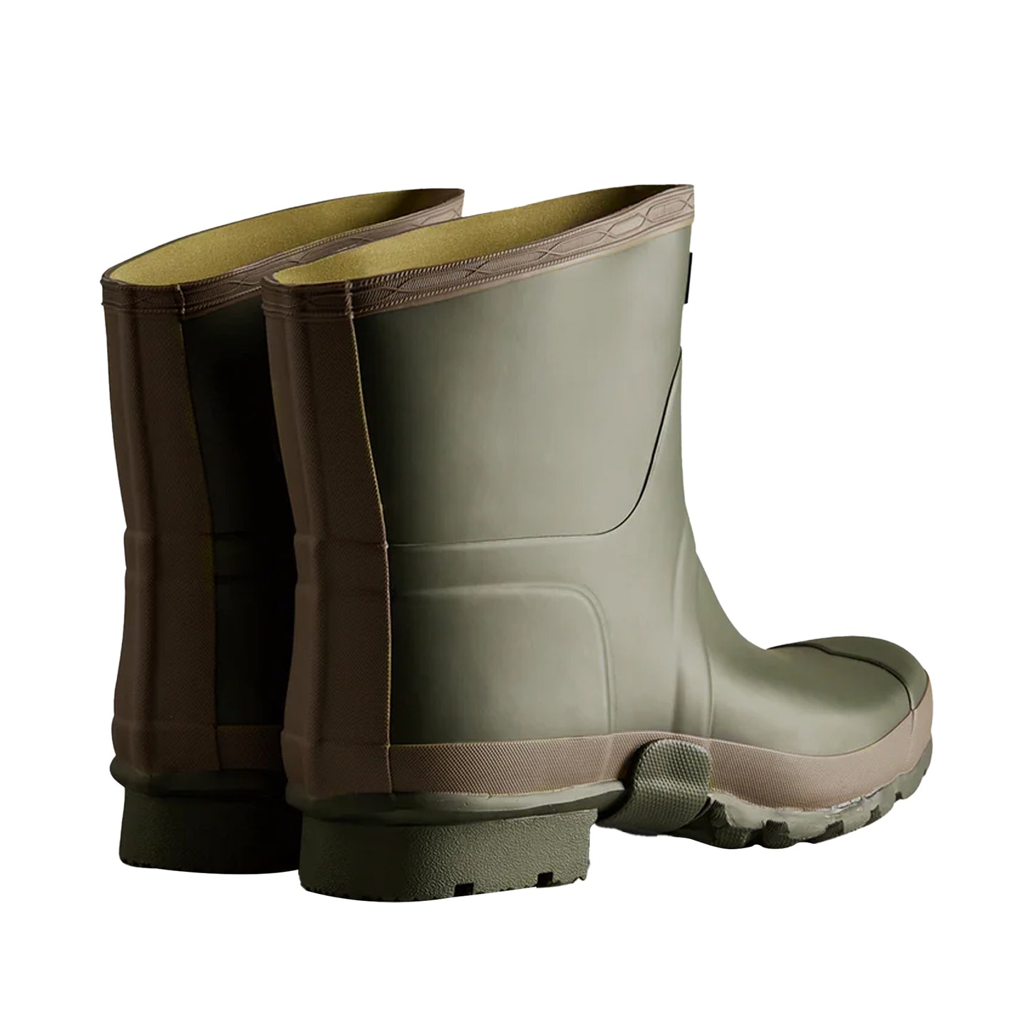 Dark Olive-Clay - Side - Hunter Mens Gardener Short Wellington Boots