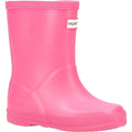 Bright Pink - Front - Hunter Childrens-Kids First Classic Wellington Boots
