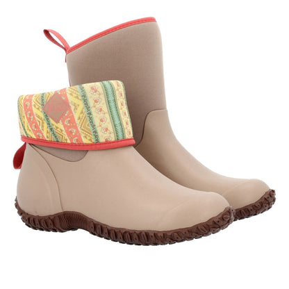Tan - Close up - Muck Boots Womens-Ladies Muckster II Mid Cut Wellington Boots