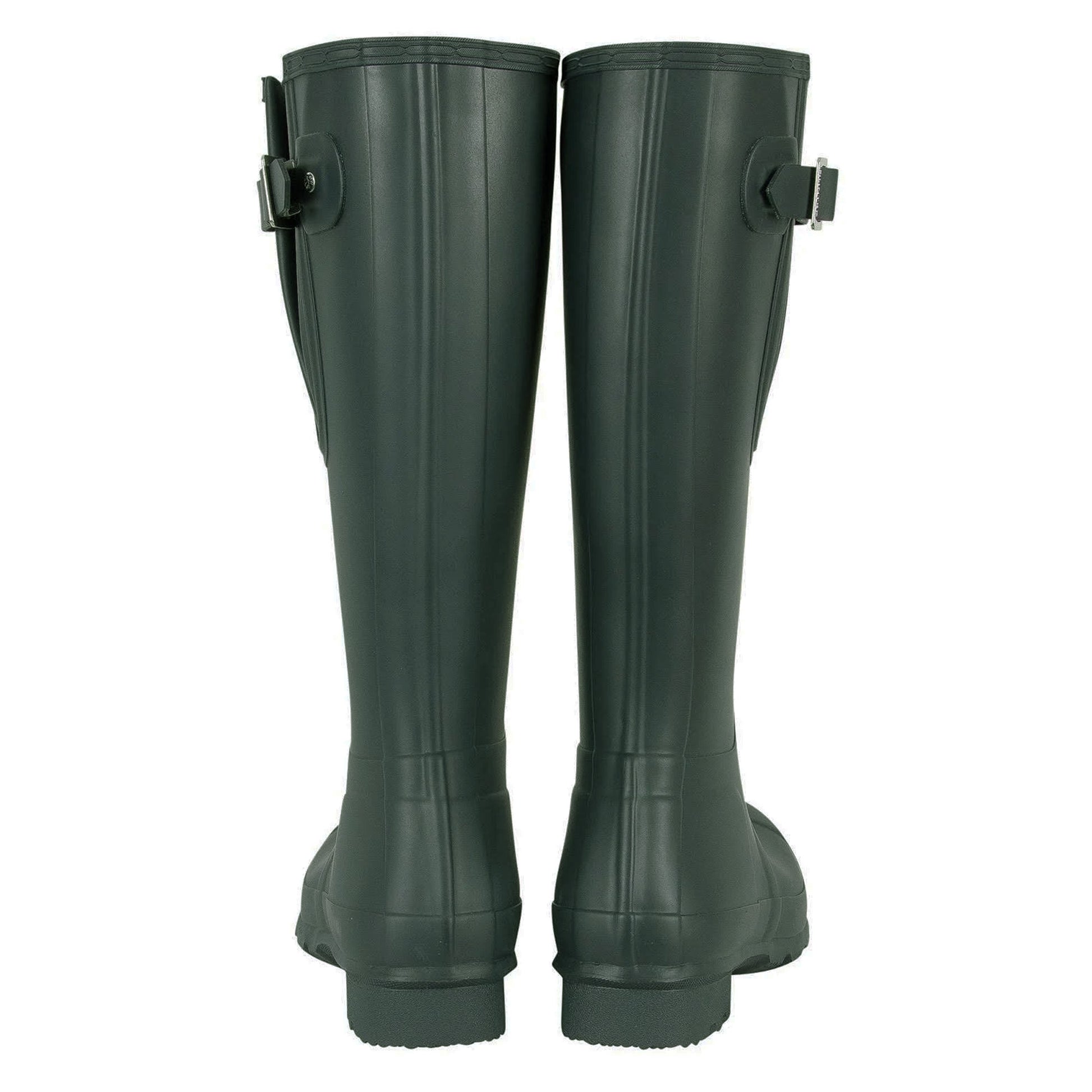 Dark Olive - Back - Hunter Mens Original Adjustable Side Tabs Wellington Boots