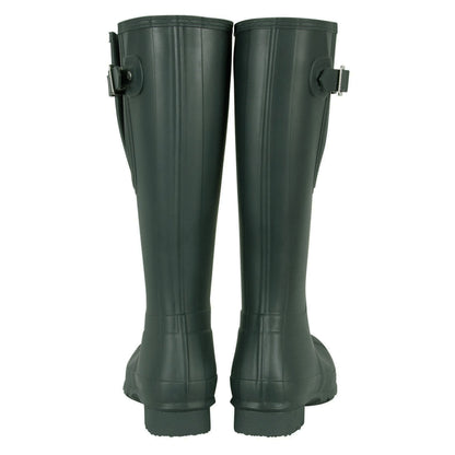 Dark Olive - Back - Hunter Mens Original Adjustable Side Tabs Wellington Boots