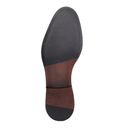 Dark Brown - Side - Base London Mens Kennedy Leather Loafers