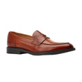 Dark Brown - Front - Base London Mens Kennedy Leather Loafers