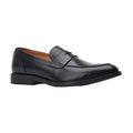 Black - Front - Base London Mens Kennedy Leather Loafers