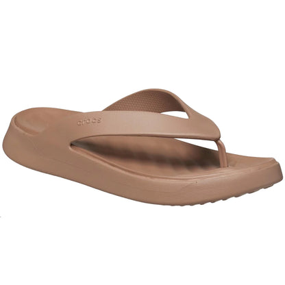 Latte - Front - Crocs Womens-Ladies Getaway Flip Flops